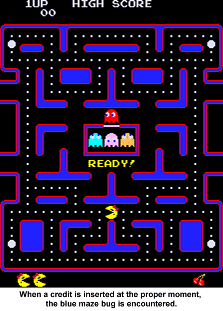 Ms. Pac-Man blue maze bug