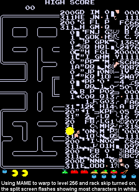 Pac Man Split Screen Flash Level 256