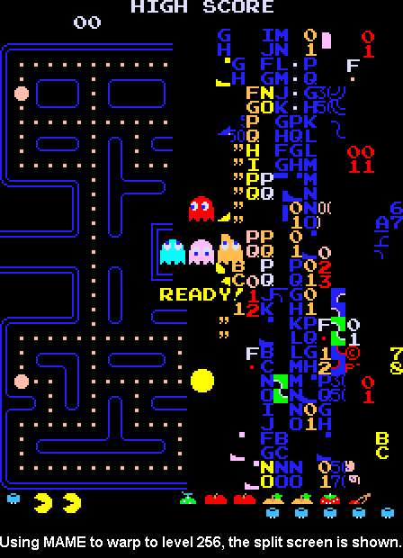 Pac Man's Split Screen Level 256